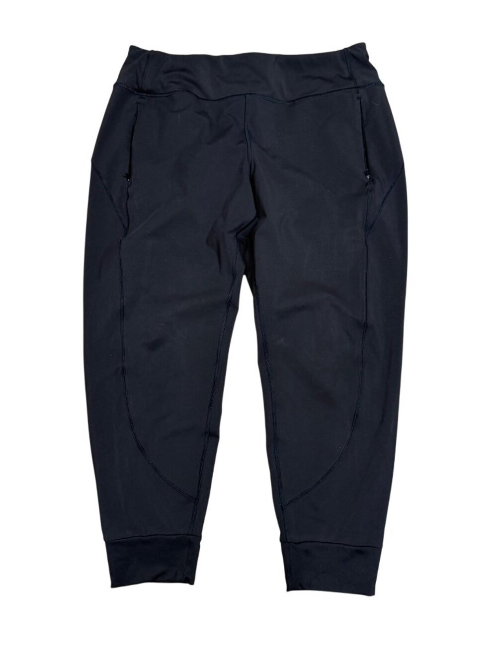 Athleta Black Rainer Jogger Pants XL Zippered Pockets & Stretch Waistband